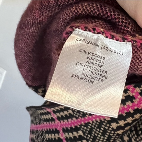 Women's Pink and Black Plaid Coat Jacket Size M - Picture 7 of 7